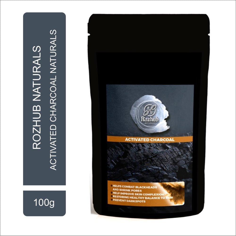 Rozhub Naturals Activated Charcoal Face Pack Powder - 100g - Rozhub Naturals