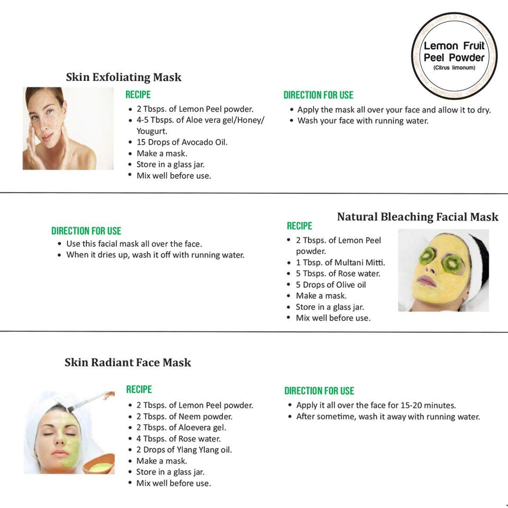 Rozhub Naturals Lemon Peel Anti Tan Face Mask Powder - 100gm - Rozhub Naturals